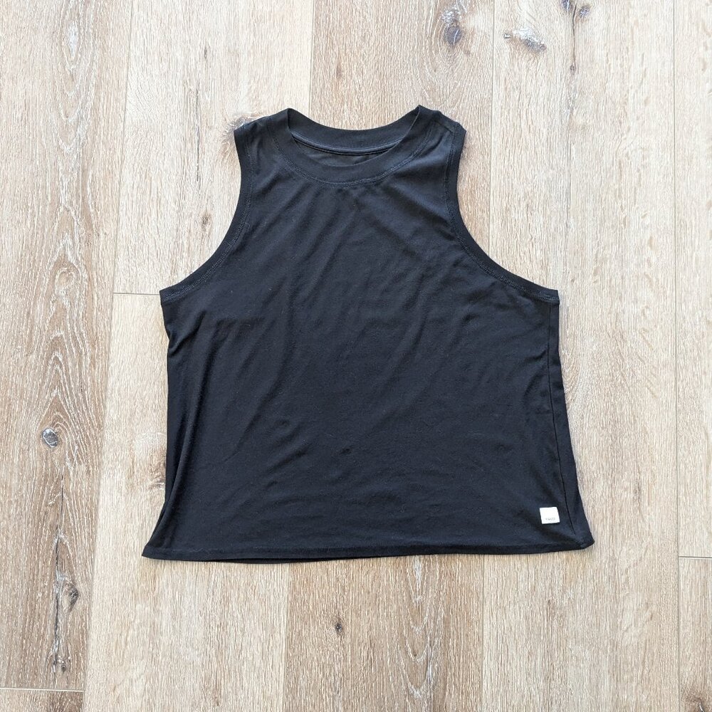 Vuori Energy crop tank top, black, size medium